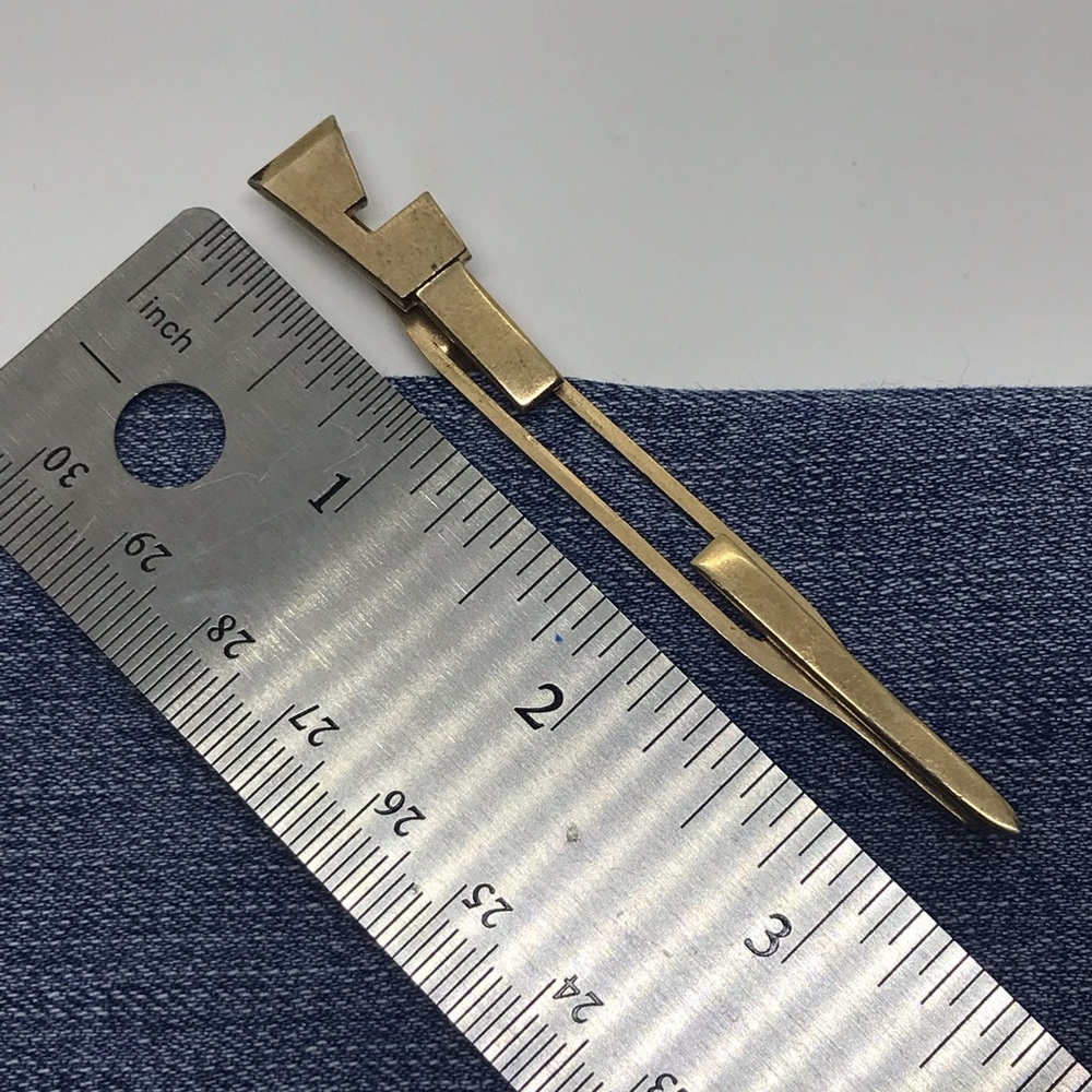 Swank Tie Clip Bar Initial J Letter Art Deco Monogram Gold Vintage Mens Jewelry - Picture 4 of 5